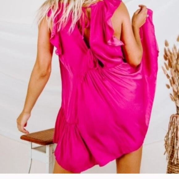 Free People Intimately NWT Want Your Love Mini Dress Deep Orchid Size Medium - Picture 2 of 5